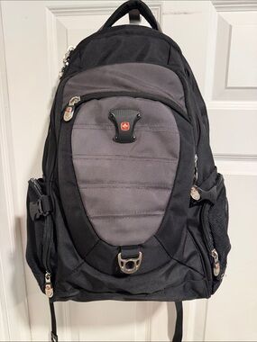 SwissGear Black and Gray Laptop Backpack with Multiple Pockets